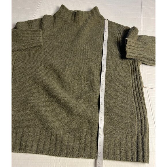 Point Sur Olive Green Mock Neck Wool alpaca Blend Sweater L ribbed details - Picture 11 of 12